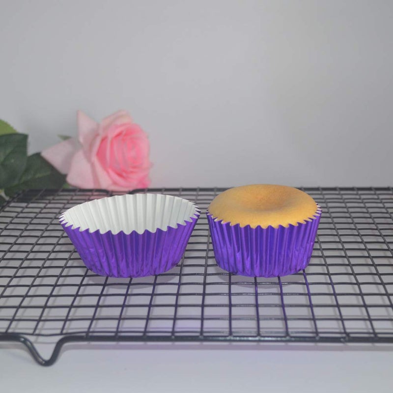 Huaswan Lavender Purple Foil Cupcake Liners Standard Paper Baking Cups for Party and More, 120-Count - Image 4